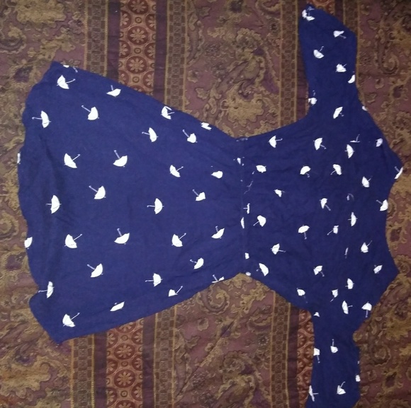 Blue dress with white umbrellas - Picture 2 of 2